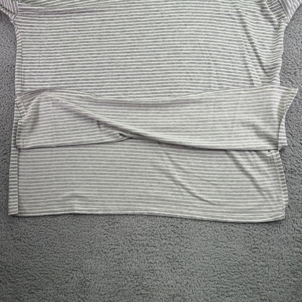 Eileen Fisher Shirt Womens Extra Large Gray White Striped Pullover USA Made - Picture 4 of 11